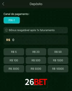 deposits 26BET